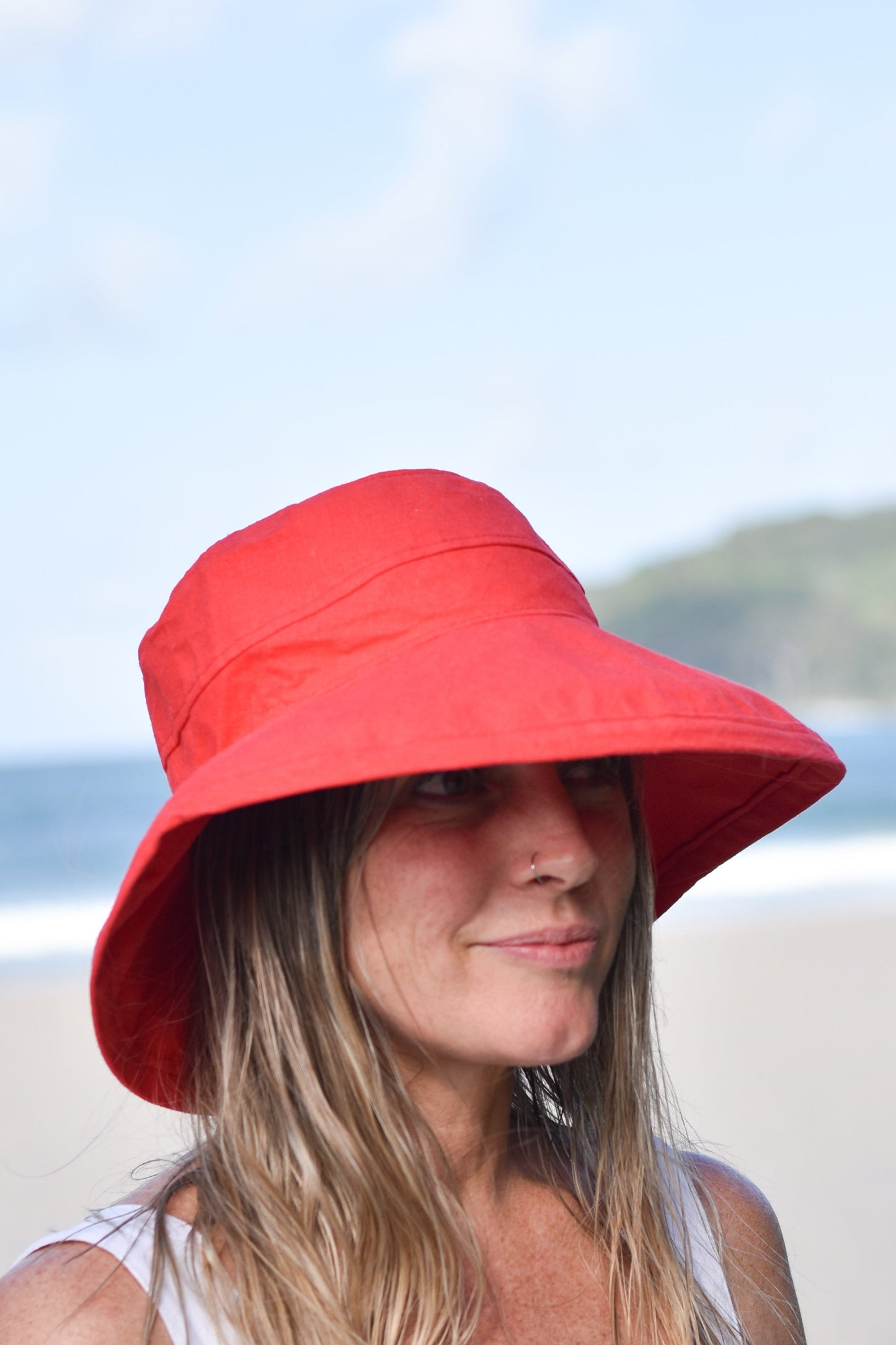 Coral Linen / Cotton - Standard Brim - The Noosa Hat