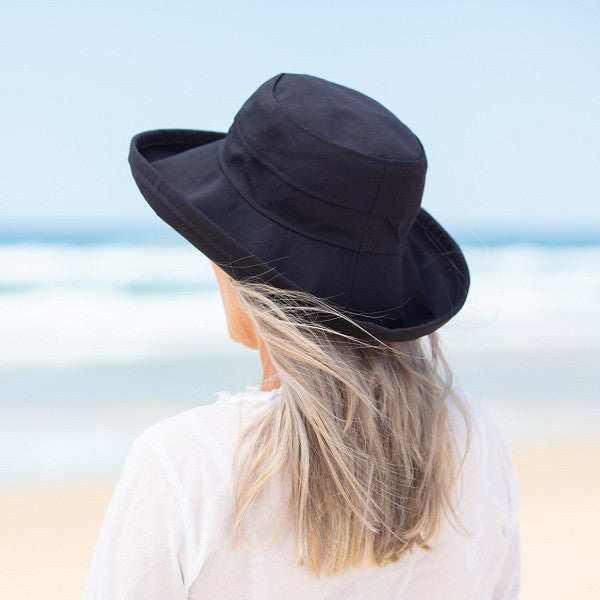 Black Cotton - Wide Brim - The Noosa Hat