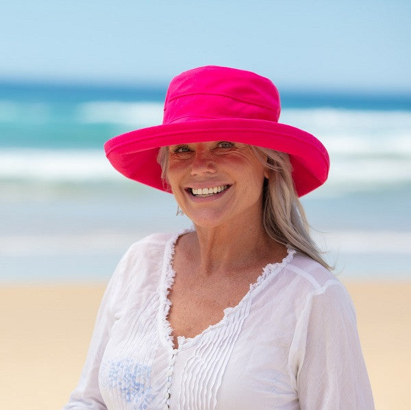 Hot Pink Cotton - Wide Brim - The Noosa Hat