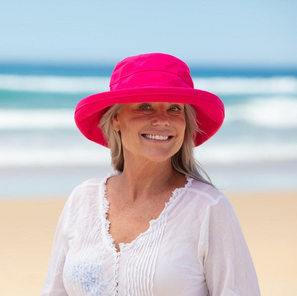 Hot Pink Cotton - Wide Brim - The Noosa Hat