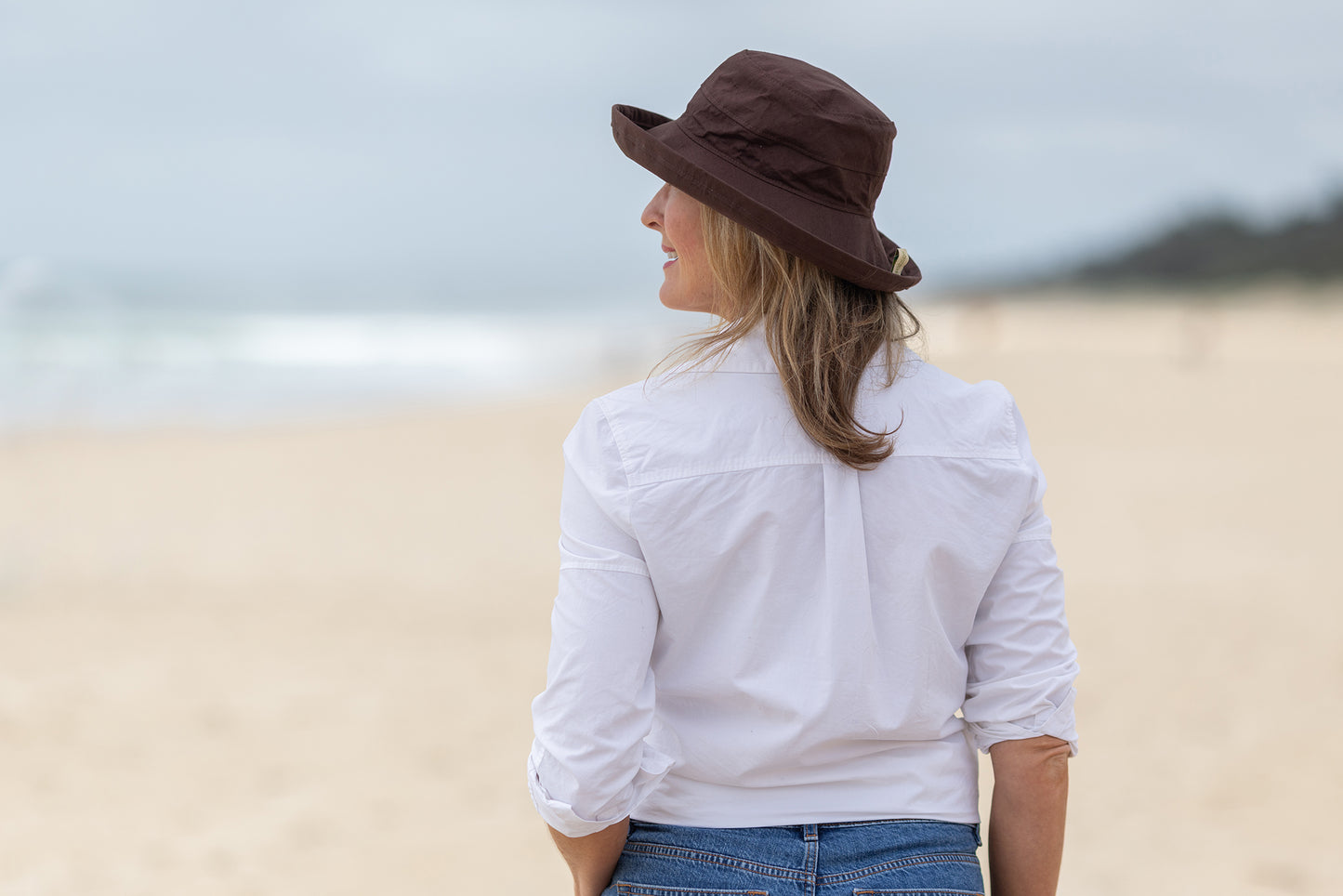 Chocolate Linen - Standard Brim - The Noosa Hat