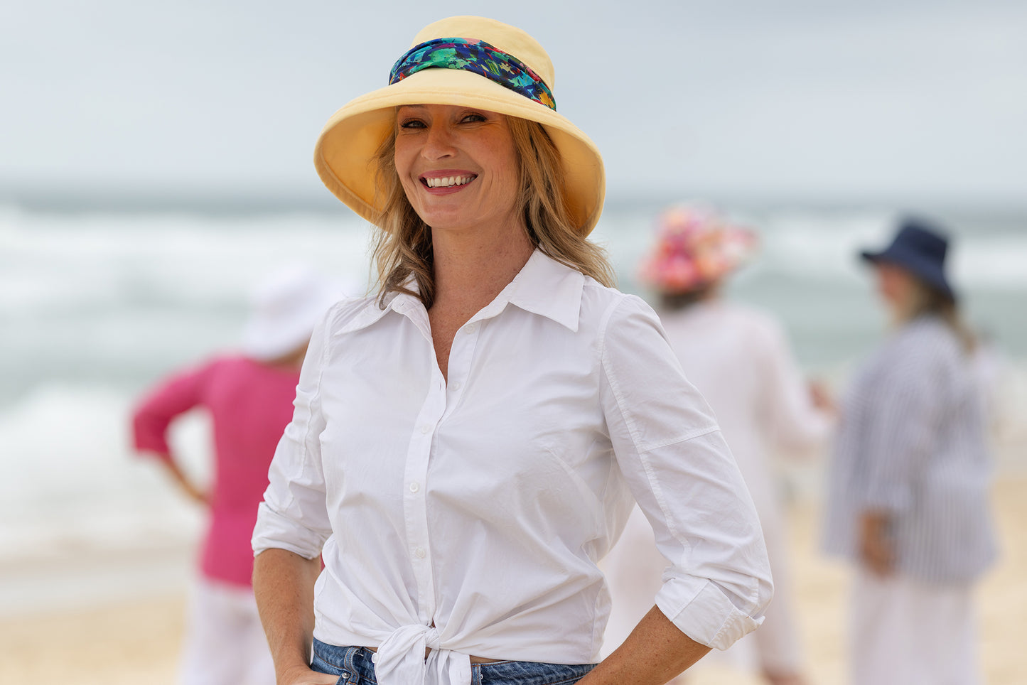Yellow Cotton Knit - Wide Brim - The Noosa Hat