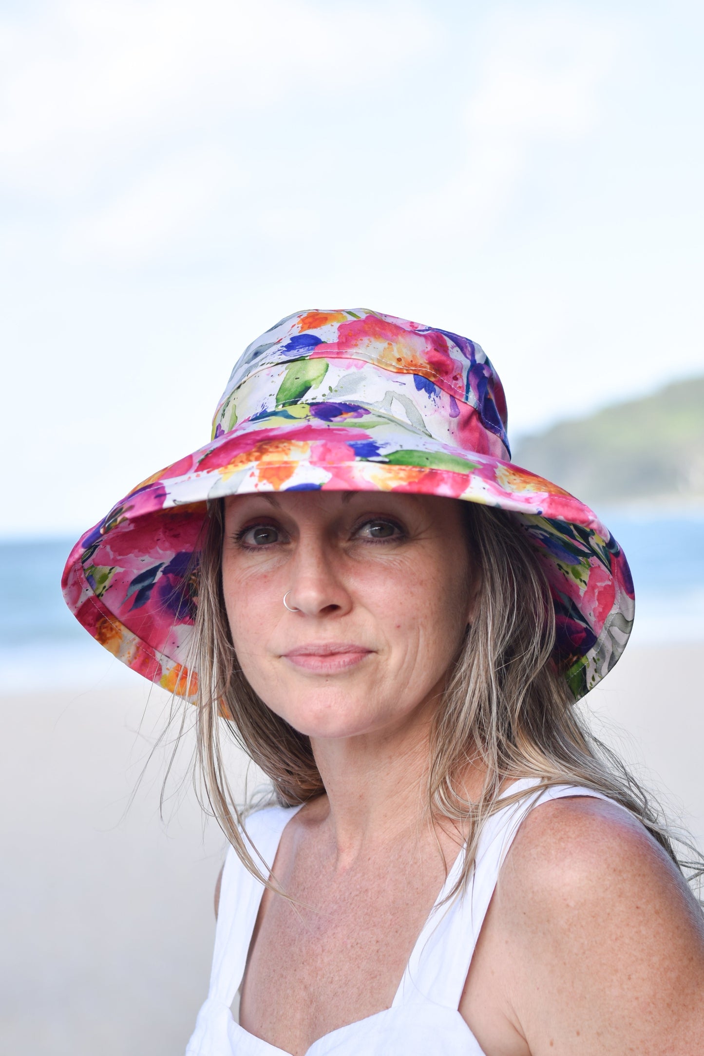 Summer Floral - Noosa Hat - Standard Brim