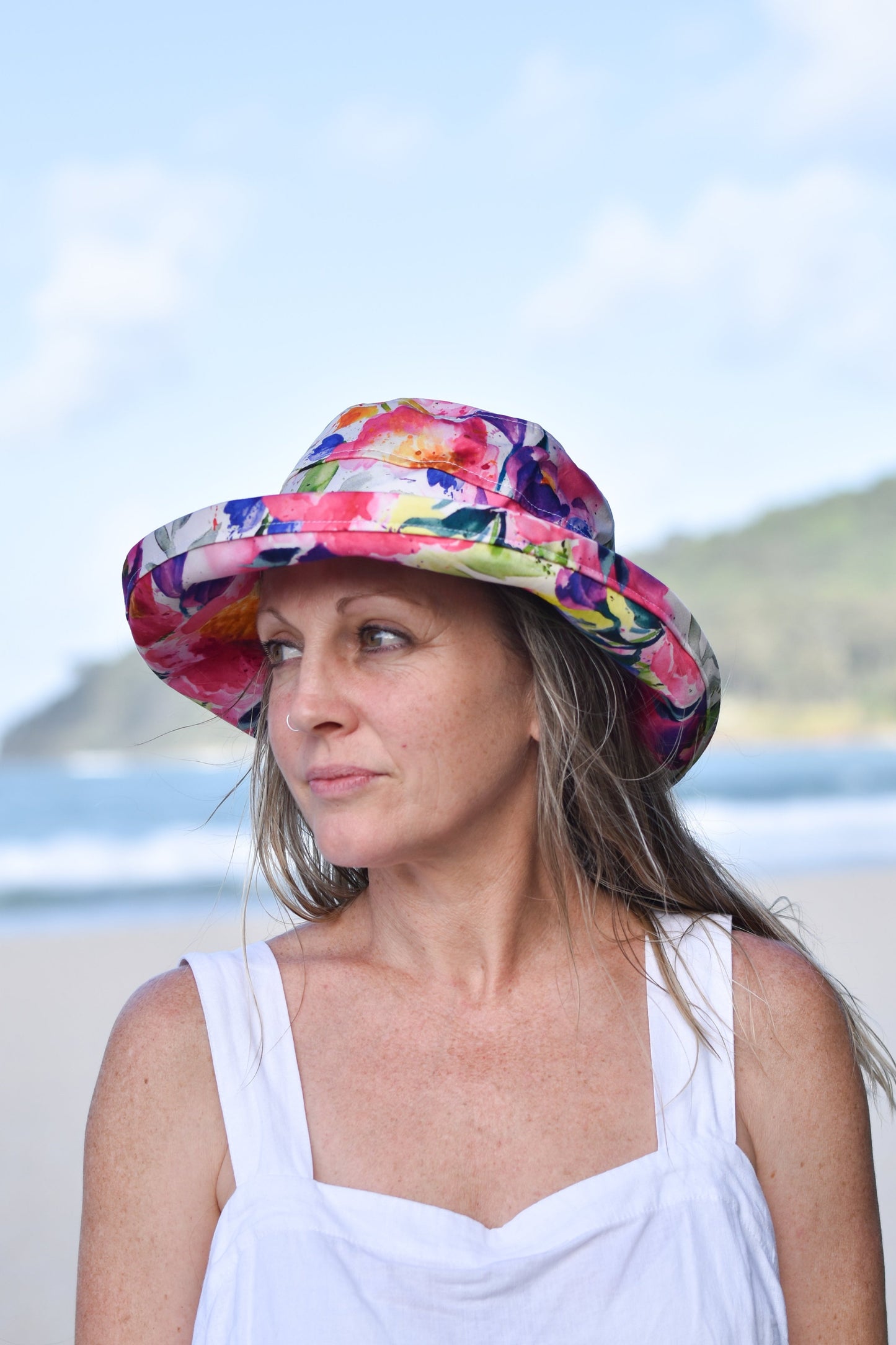 Summer Floral - Noosa Hat - Standard Brim