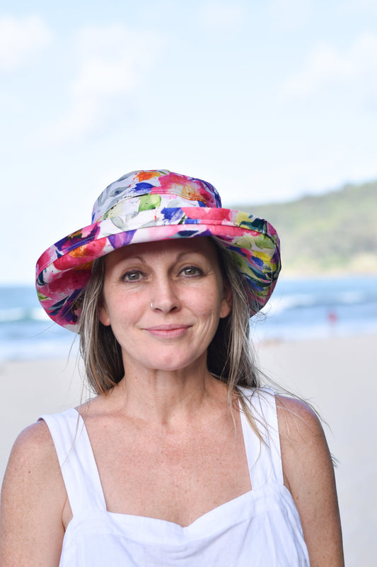 Summer Floral - Noosa Hat - Standard Brim