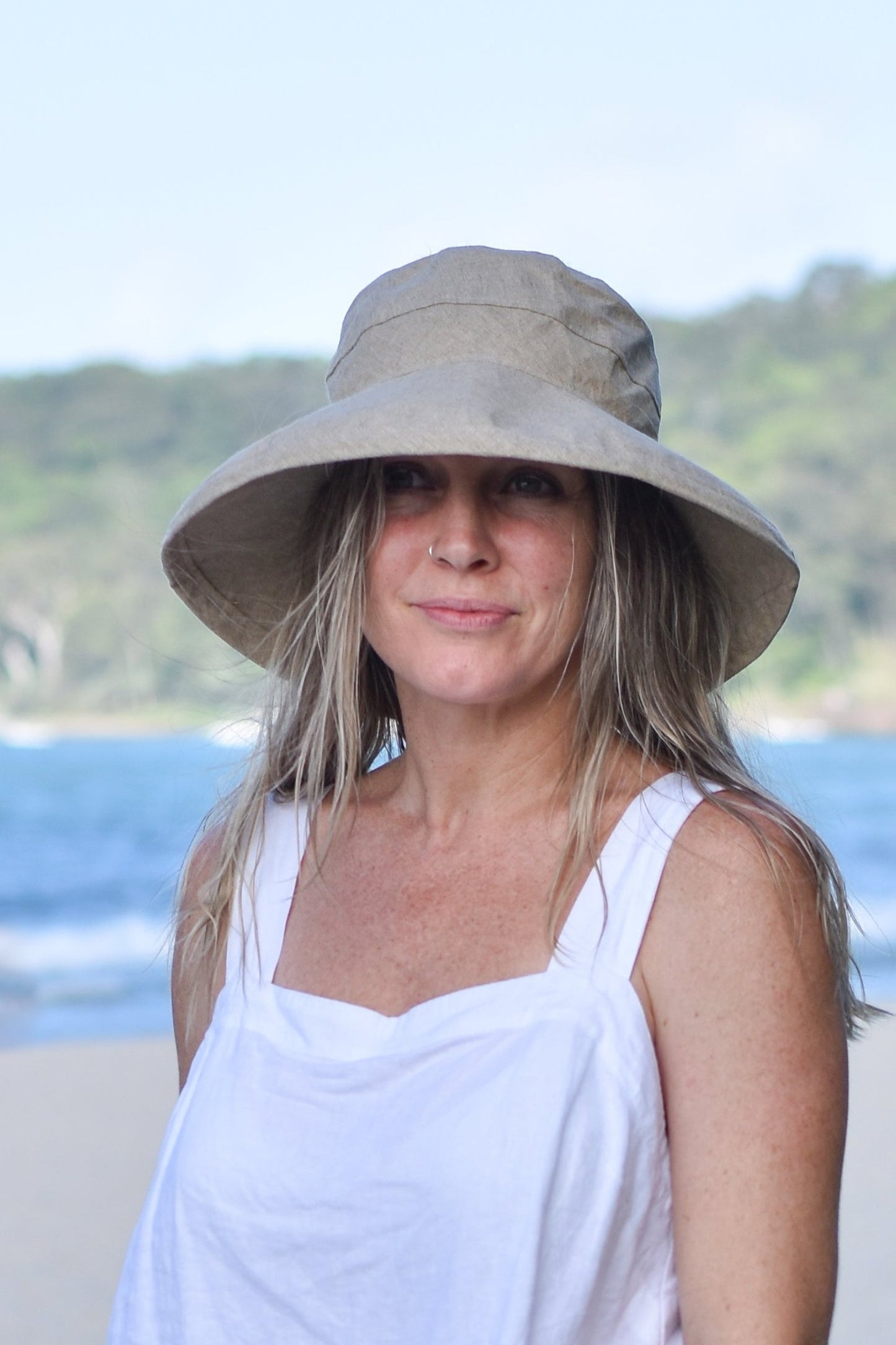 Oatmeal Linen - Standard Brim - The Noosa Hat