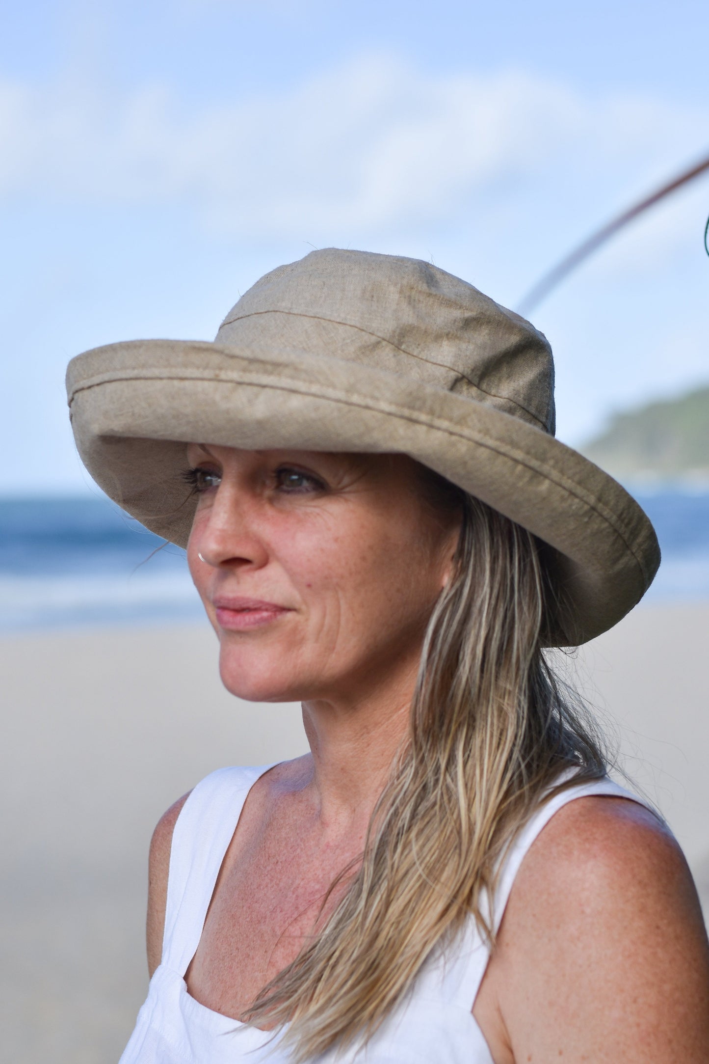 Oatmeal Linen - Standard Brim - The Noosa Hat