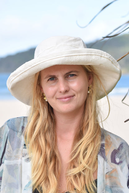 Natural  Woven Cotton - Wide Brim - The Noosa Hat