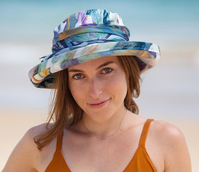 Bronwyn Barton Art - 'Finding Peace' - Noosa Hat - Standard Brim