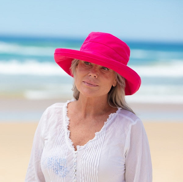 Hot Pink Cotton - Wide Brim - The Noosa Hat