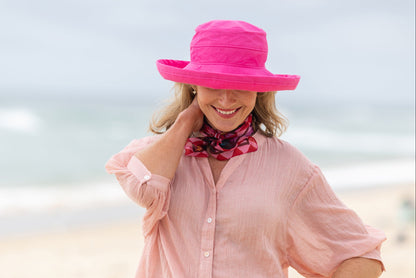 Pink Linen - Wide Brim - The Noosa Hat