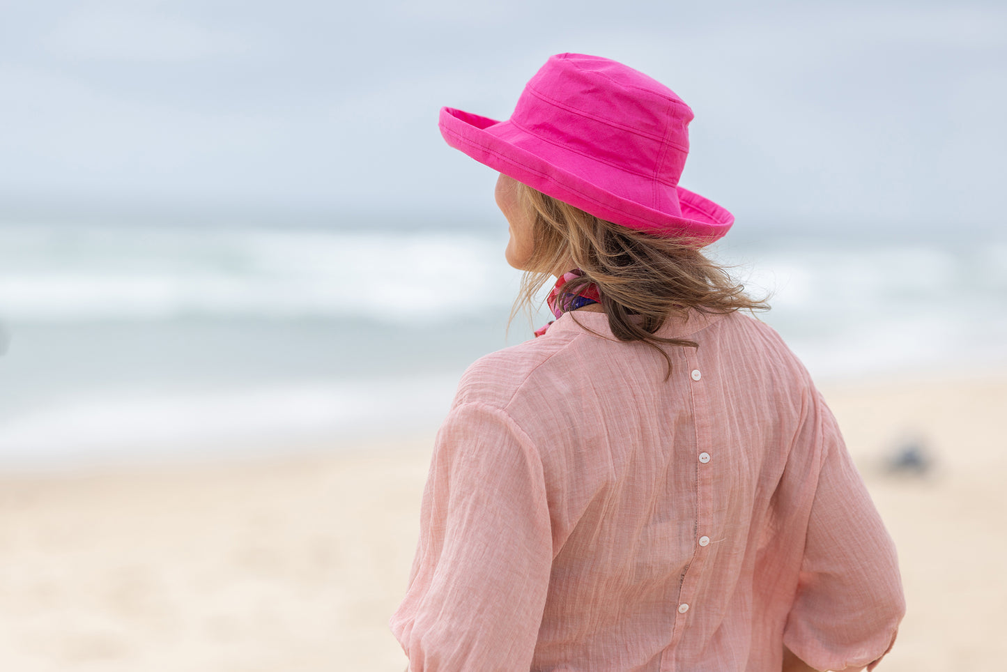 Pink Linen - Wide Brim - The Noosa Hat