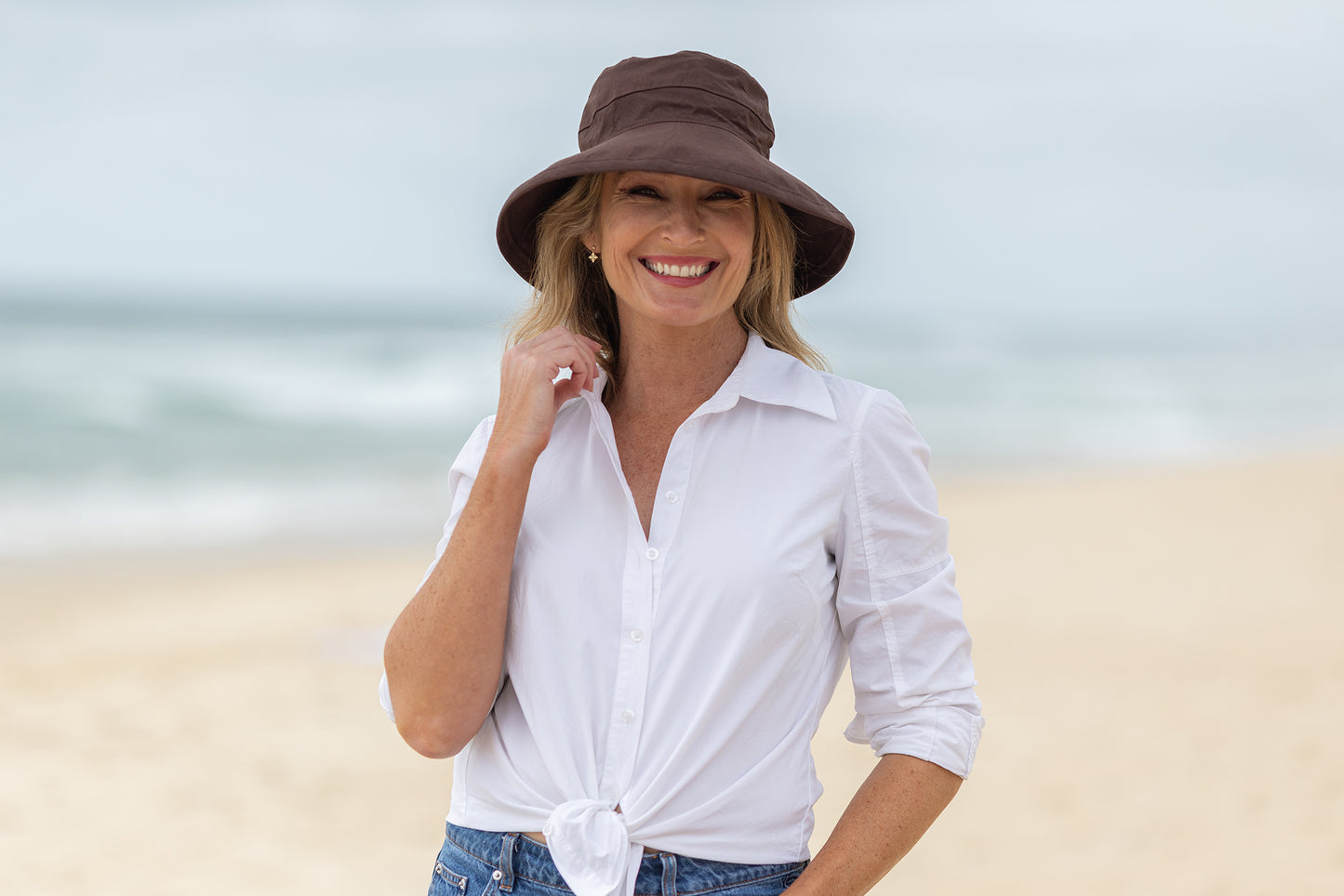 Chocolate Linen - Standard Brim - The Noosa Hat