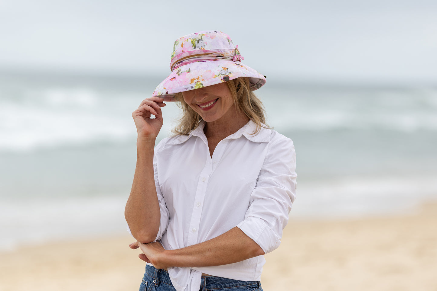 Camilla Cicoria Art - 'Romantic Charm' - Noosa Hat - Standard brim