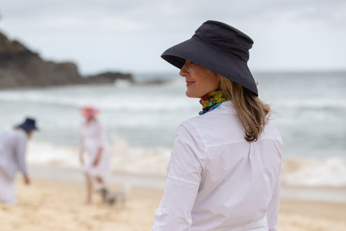 Navy - Wide Brim - The Noosa Hat Linen Collection