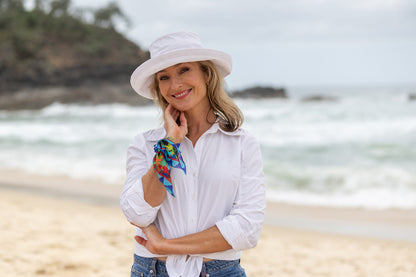 White - Wide Brim - The Noosa Hat Linen Collection
