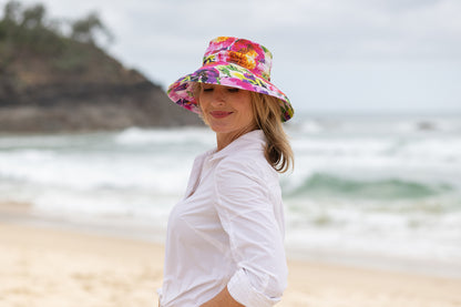 Summer Floral - Standard Brim - The Noosa Hat Linen Collection