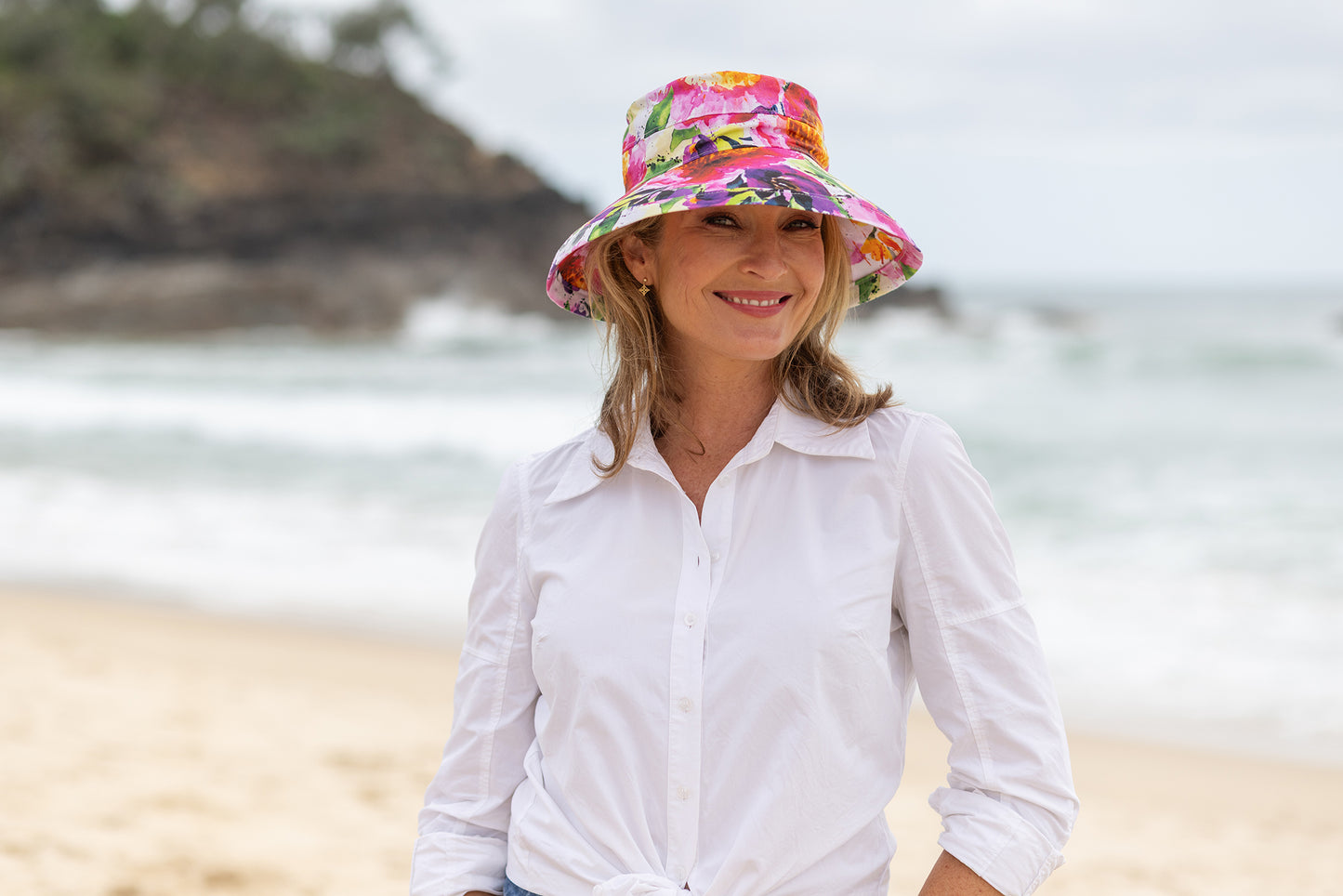 Summer Floral - Standard Brim - The Noosa Hat Linen Collection