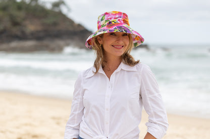 Summer Floral - Standard Brim - The Noosa Hat Linen Collection