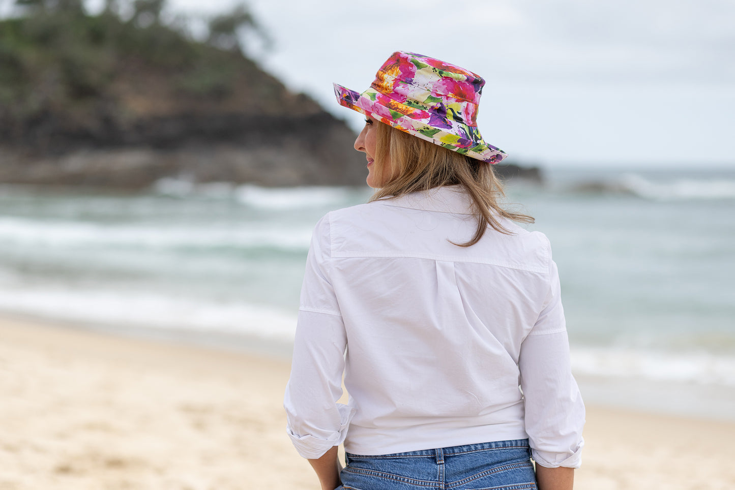 Summer Floral - Standard Brim - The Noosa Hat Linen Collection