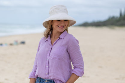 Natural  Woven Cotton - Standard Brim - The Noosa Hat