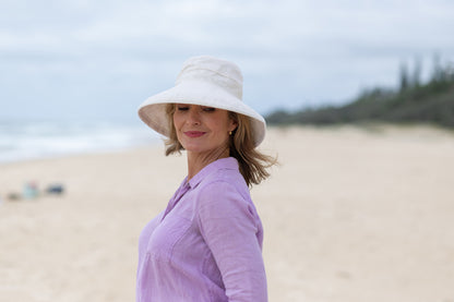 Natural  Woven Cotton - Wide Brim - The Noosa Hat