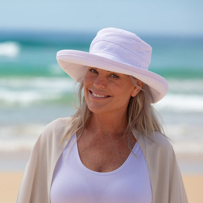 White Cotton - Wide Brim - The Noosa Hat