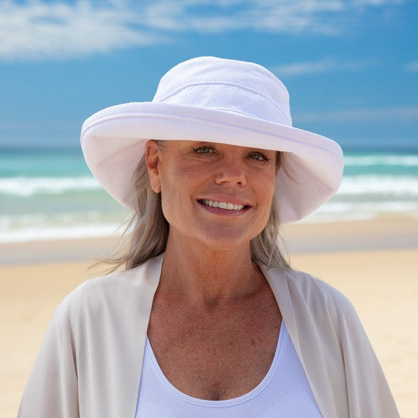 White Cotton - Wide Brim - The Noosa Hat