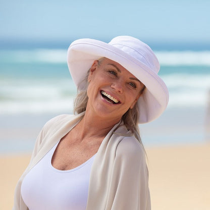 White Cotton - Wide Brim - The Noosa Hat